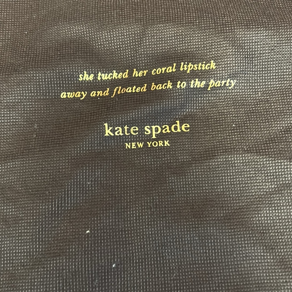 Kate Spade Chocolate Brown Pouch with Pink Accent Dust Bag